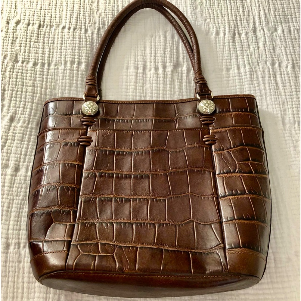 BRIGHTON leather croc hand bag. Excellent condition. Like new